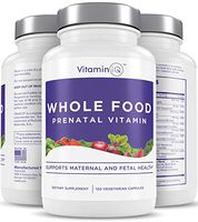VitaminIQ Whole Food Prenatal Vitamins, Natural Supplement Support for Maternal & Fetal Health, Healthy Baby, Healthy Mom, Non-GMO, Vegetarian, Gluten Free, 120 Capsules