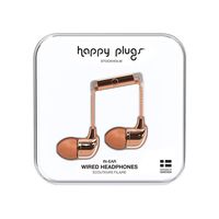Happy Plugs In-Ear Fashion-Tech Headphones with Mic and Remote, Rose Gold