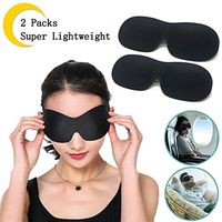 YOROZUCERY Silk Sleep Mask Soft and Comfortable Night Blindfold Eyeshade 3D Contoured Eye Mask for Sleeping, Travel, Shift Work, Naps for Men and Women Black, Pack of 2