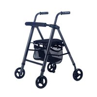 Seat & Roller Bar Covers Walker 4-Wheel Scooter Seniors Grocery Shopping Cart Folding and Easy to Carry The Best Gift for Parents Patient Rehabilitation Walker (Color : Black, Size : 7858cm)