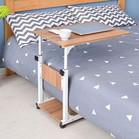 Hospital Bed Table with Wheels, Overbed Tables Adjustable, Heavy Duty Steel Frame and Swivel Locking Casters for Home, Hospital Laptop, and Breakfast (Color : A)