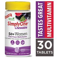 SuperNutrition, SimplyOne Multi-Vitamin for Women 50+, High-Potency, One/Day Chewable Tablets, Wild Berry, 30 Day Supply