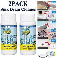 Powerful Sink and Drain Cleaner Portable Powder Cleaning Tool Chemical Powder Agent for Kitchen Toilet Pipe Dredging (2-Pack)