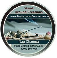 Premium 100% All Natural Soy Wax Aromatherapy Candle - 6oz Tin - Nag Champa: Has the aroma of incense; patchouli, sandalwood, and dragon's blood working together to create this wonderful blend.