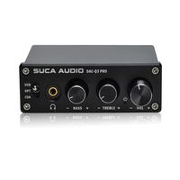 SUCA-AUDIO USB DAC & Headphone Amplifier Mini Digital to Analog Converter Coax/Opt Stereo Audio Decoder with Treble Bass Control for Home/Desktop Powered/Active Speakers or Headphones