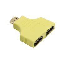 Wensltd Adapter Converter 1080P HDMI Port Male to 2 Female 1 In 2 Out Splitter Cable (Yellow)