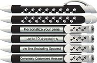Greeting Pen Personalized Pens- Pawprints Rotating Message Pen - 25 Pack (P-PP-109-25)