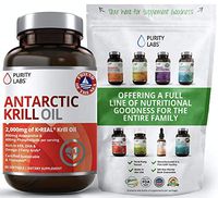 Antarctic Krill Oil Supplement. 2,000mg of Krill Oil and 800mcg Astaxanthin. 60 Softgels Rich in Omega 3, Fatty Acids, DHA, EPA, Phospholipids. Supports Immune System, Joint, Memory and Brain Health