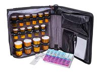Med Manager Deluxe by Case It (Purple), Insulated Medication Binder w/Strap, Portable Pill/Medicine Organizer, Holds (15) 30/60/90-Day Pill Bottles, 6-Pocket Folder, Notepad (13" x 13" x 4.5")