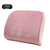 Qutool Memory Foam Back Cushion with Eye Mask Lumbar Back Orthopedic Support Pillow for Office Chair Desk Car Adjustable Straps Lumbar Pillow Pink