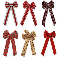 Set of 6 Holiday Decorative Bows! - Perfect for Seasonal Decor, Parties, Accessories, and More! - Measures 10"x22" (6 Bows)
