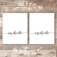 Inhale Exhale Wall Art Prints - (Set of 2) - Unframed - 8x10 | Inspirational Wall Art