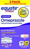 Equate Acid Reducer Omeprazole Capsules, 20 mg, 42 Count, 3 Pack x 2 (Total 84 Count)