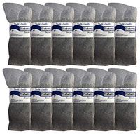 Yacht & Smith Men and Women Value Pack of Ring Spun Cotton Crew Diabetic, Nephropathy Socks (9-11, 12 Pairs Gray)