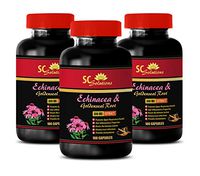 Immune Support Capsules - Echinacea & Goldenseal Root 300MG - goldenseal herb - 3 Bottles (180 Capsules)