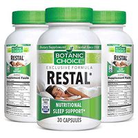 Botanic Choice Restal - Adult Daily Supplement - Effective Herbal Formula Eases to Restful Sleep Without The Grogginess Promotes Relaxation and Rejuvenation 30 Capsules