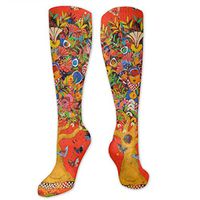Life Butterfly Colorful Tree Polyester Cotton Over Knee Leg High Socks Design Unisex Thigh Stockings Cosplay Boot Long Tube Socks for Sports Gym Yoga Hiking Cycling Running Soccer