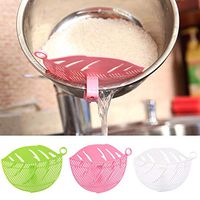 Fiesta 1PC Home Kitchen Rice Cleaner Durable Clean Leaf Shape Rice Wash Sieve Cleaning Gadget Kitchen Clips Tool Cleaning Rice Tool: United States, Pink