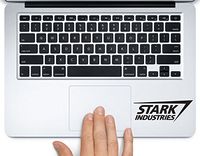 Stark Industries Iron Man Avengers Marvel Printed Trackpad Clear Vinyl Decal Sticker Compatible with Apple MacBook Pro Air 11" 12" 13" 15" All Years Laptop Trackpad Keyboard (New 15" Macbook Pro)