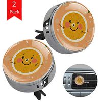Fruits orange 2 pcs gun black Car Essential Oil Diffuser Vent Clip Aromatherapy Diffuser Locket Air Freshener with 4 Refill Pads 1.33x1.83in