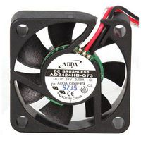 Adda AD0424HB-G73 DC Fan with 3-12" Leads, 24 Volt DC, 6.7 CFM, Ball, 40 mm x 40 mm x 10 mm Size