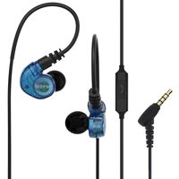Adorer Running Headphoens Wired Sweatproof Earhook Sports Earbuds Noise Isolating, in-Ear Over Ear Earphones for Jogging Exercise Gym Workout, Stereo Cell Phone Ear Buds with Microphone Blue
