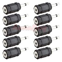 10x Audio Connector 3.5mm Mono Plug to 2.5mm Stereo Jack Adapter Lot Pack