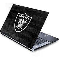 Skinit Decal Laptop Skin for Generic 17in Laptop (15.2in X 9.9in) - Officially Licensed NFL Oakland Raiders Black & White Design
