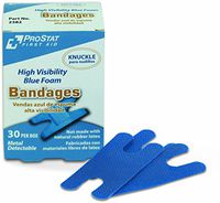 ProStat First Aid 2382 Blue Foam Knuckle Adhesive Bandages (Pack of 30)