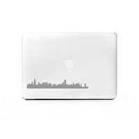 (2X) StickAny Laptop Series Chicago Skyline Sticker for MacBook Pro, Chromebook, Surface Pro, and More (Silver)