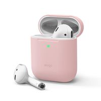 elago Upgraded AirPods Case (Front LED Visible) Protective Slim Cover (with no Hinge) Compatible with Apple AirPods 2 and 1 (Lovely Pink)