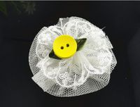 16pcs Round Lace Button Flower Appliques/craf/sewing Pick Color (White)