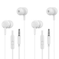 2 Pack Earbud Headphones,YuCool in-Ear Earphonr with Natural Sound,Noise Isolating,High Definition,for iPhone,Andriod Tablet-White