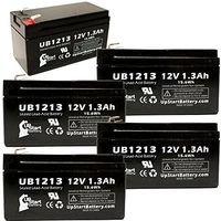 5 Pack Replacement for Interstate Batteries BSL1005 Battery - Replacement UB1213 Universal Sealed Lead Acid Battery (12V, 1.3Ah, 1300mAh, F1 Terminal, AGM,SLA) - Includes TWO F1 to F2 Terminal Adapter