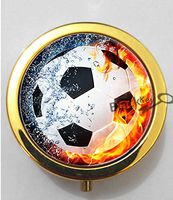 BlackKey Soccer Ball Theme 3-Compartment Decorative Pocket Gift Box Case Organizer for Pill, Color 2 -489