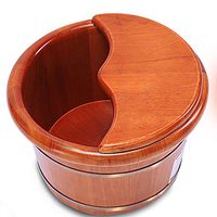 Foot Bath Barrel, Home Wooden Massage Foot Tub Durable High Oak Cedar Foot Massage Spa Sauna Foot Tub (Size : 250mm-oak)