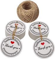 100PCS Thank You Tags,Round Kraft Tags 1.7" Kraft Paper Gift Tags with String Perfect for Baby Shower,Wedding Party Favor