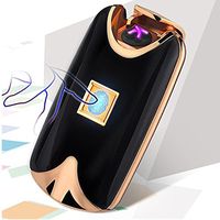 Unishow Fingerprint Touch USB Rechargeable Dual Arc Flameless Plasma Electric Lighter (Black)