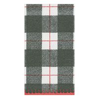 Caspari Plaid Check Paper Linen Guest Towel Napkins in Black, Two Packs of 12