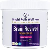 Brain Reviver Magnesium 60 Servings Natural Mixed Berry Powder Non GMO Gluten Free Brain and Cognitive Health Restore Brain Function cGMP