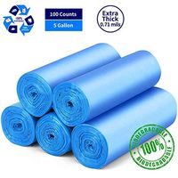 Biodegradable Trash Bags 4-6 Gallon, 100 Counts, Extra Thick 0.71 MIL Small Trash Bag Recycling Garbage Bags Degradable Rubbish Bag Compostable For Kitchen Bathroom Yard Office Wastebasket Car