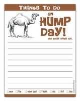Things To Do on Hump Day, Funny Camel Notepad Gift Idea 4.25 x 5.5, 50 Sheets