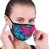 Comfort Earloop Face Covers, Dustproof Anti Smog Mouth-Muffle with Adjustable Elastic Band - Windproof Red and Blue Butterfly Half Face Mouth Cover
