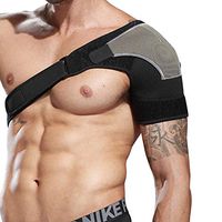 Shoulder Brace Rotator Cuff Subluxation Immobilizer Dislocated Bursitis Shoulder Sling Stabilizer Compression Sleeve Upper Arm Support Brace for Sleeping Basketball Men Women Pain Relief (Grey)
