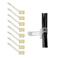 100 Pieces Adhesive Cable Wire Holder Clips and Zip Tie Mount for Wires Lights and Festive Ornaments(White)