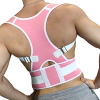 AFT-Aofit B002 Adjustable Shoulder Back Support Belt and Back Brace Improves Posture - Unisex (S, Pink)