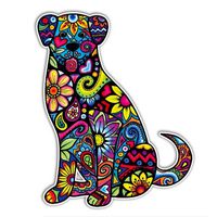 Dog Sticker Colorful Decal by Megan J Designs - Laptop Car Vinyl Tumbler Sticker