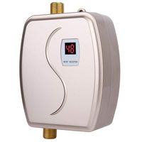Mini Electric Tankless Instant Hot Water Heater 3 Seconds Instant Heating With Lcd Digital Display For Bathroom Kitchen Washing110V 3000W (Golden)