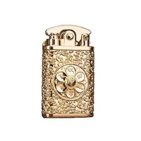 Creative Old-Fashioned Operating Alloy Rotating disc Retro Personality Rocker Kerosene Lighter Man is Send His Boyfriend?Father Best Gift (Gold)