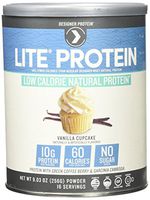 Designer Protein LITE Low Calorie Natural Protein, Vanilla Cupcake, 9.03 Ounce